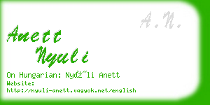 anett nyuli business card